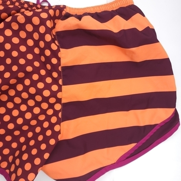 Nike Dry Fit Orange Purple Dot Stripe Women's Shorts Sz M - Picture 11 of 11